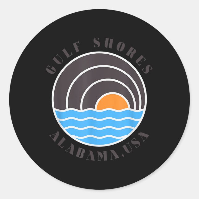 Gulf Shores Alabama Usa Waves  Classic Round Sticker (Front)
