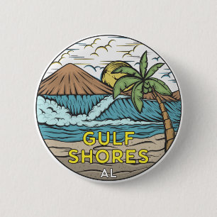 Gulf Shores Alabama Vintage Button