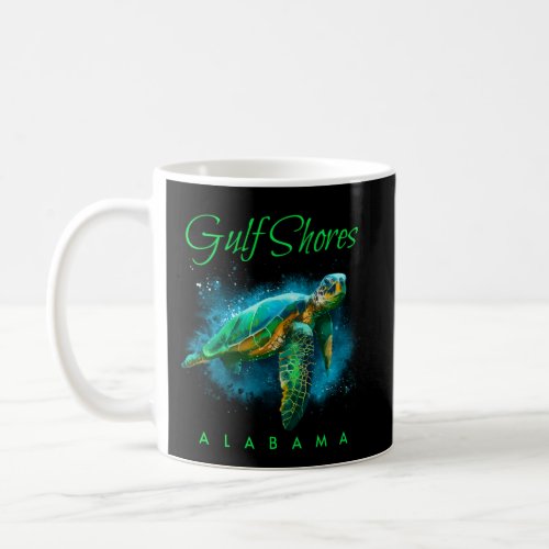 Gulf Shores Alabama Watercolor Sea Turtle Coffee Mug
