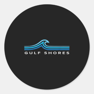 Gulf Shores Alabama Waves Vintage Mens Womens Boys Classic Round Sticker
