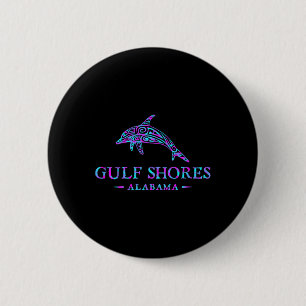 Gulf Shores Alabyma Retro Dolphin Boys Girls Toddl Button