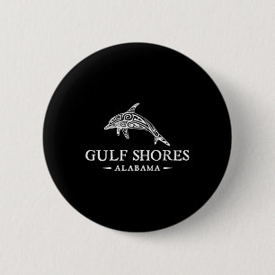 Gulf Shores Alabyma Retro Dolphin Travel Vacation Button