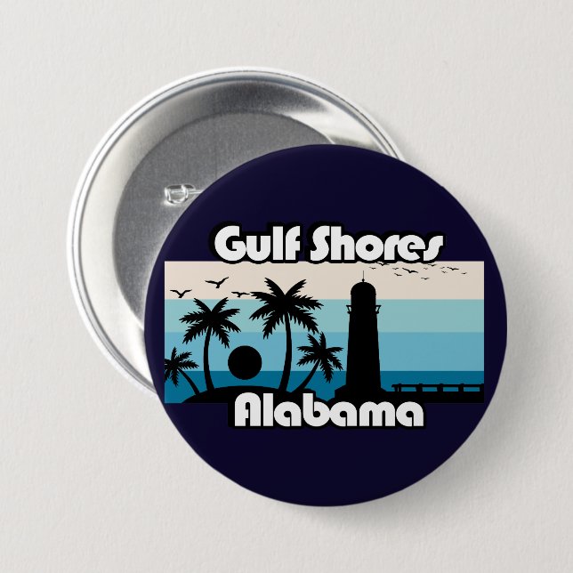 Gulf Shores Beach Alabama Button (Front & Back)