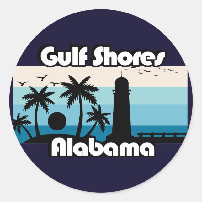 Gulf Shores Beach Alabama Classic Round Sticker (Front)