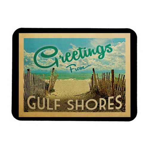 Gulf Shores Beach Vintage Travel Magnet