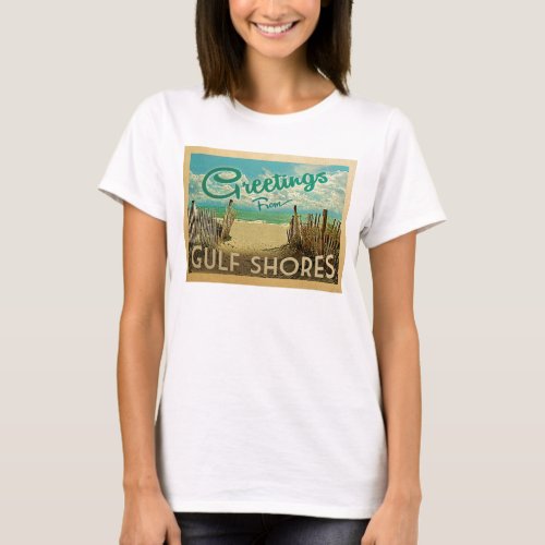 Gulf Shores Beach Vintage Travel T_Shirt