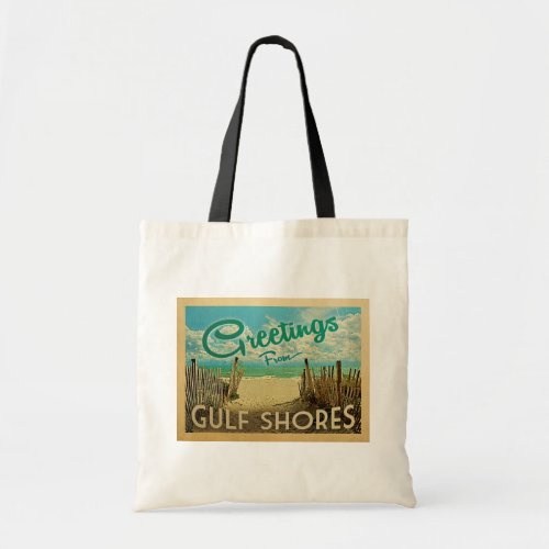 Gulf Shores Beach Vintage Travel Tote Bag