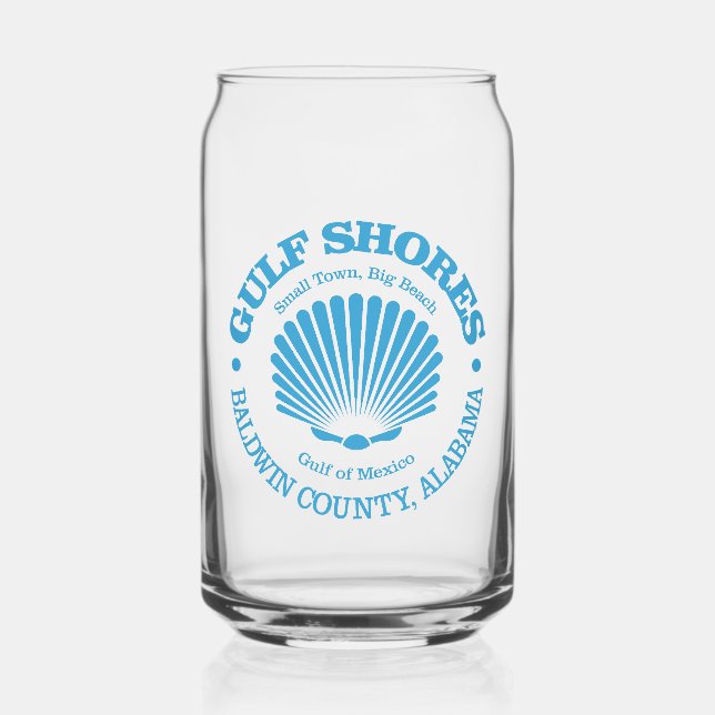 Gulf Shores (seashell) Can Glass (Front)