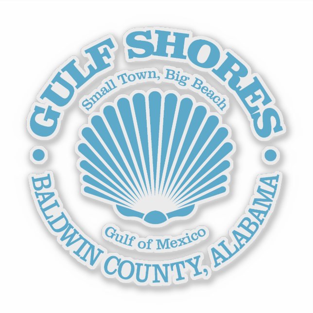 Gulf Shores (seashell) Sticker (Front)