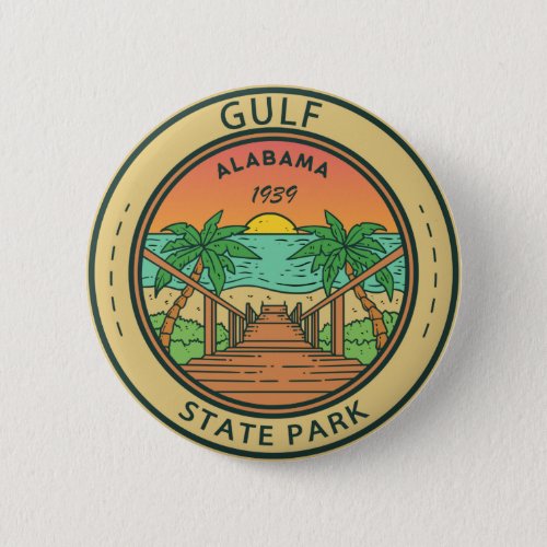 Gulf State Park Alabama Circle Badge Button