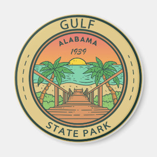 Gulf State Park Alabama Circle Badge Magnet