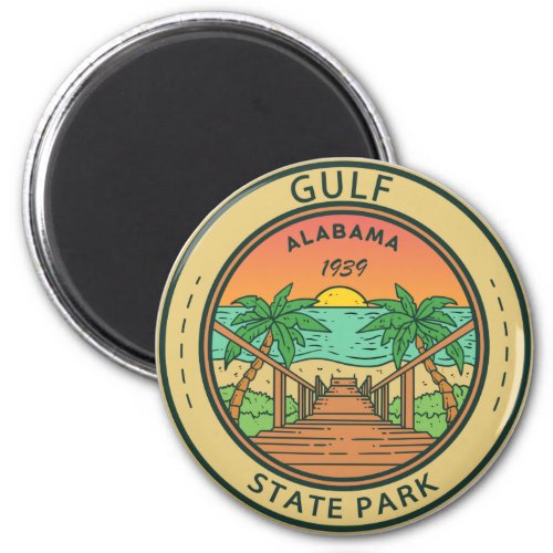 Gulf State Park Alabama Circle Badge Magnet