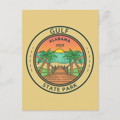Gulf State Park Alabama Circle Badge Postcard