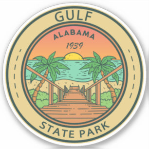 Gulf State Park Alabama Circle Badge Sticker
