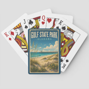 Gulf State Park Alabama Illustration Travel Art Poker Cards