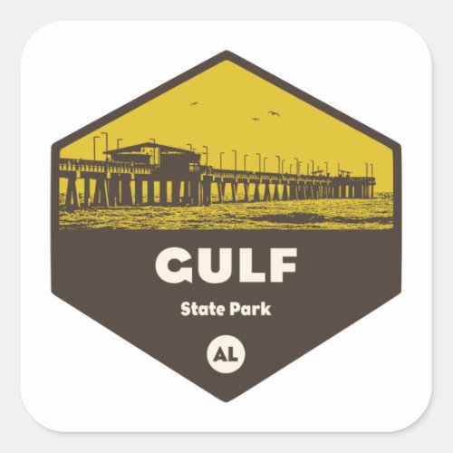 Gulf State Park Alabama Square Sticker