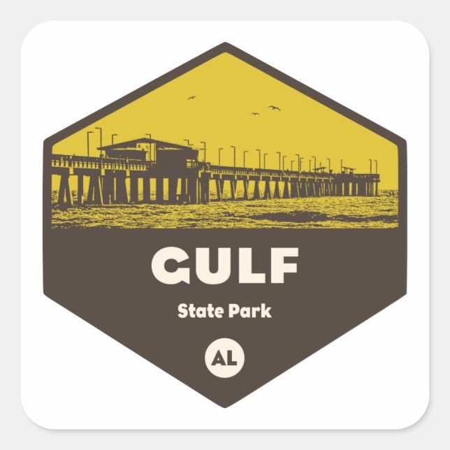 Gulf State Park, Alabama Square Sticker (Front)