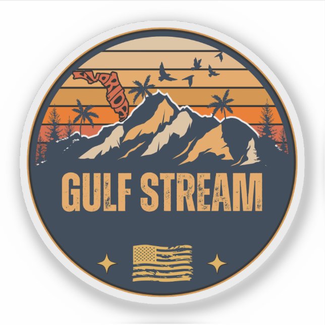 Gulf Stream, Florida  Sticker (Front)