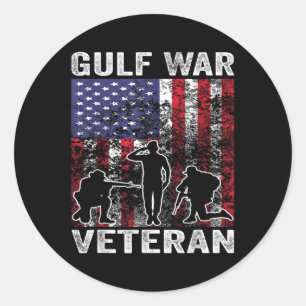 Gulf Veteran Military Gulf War Veteran Usa  Classic Round Sticker