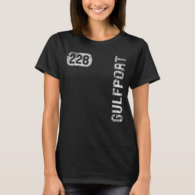Gulfport Mississippi 228 Area Code Vintage Retro T-Shirt (Front)