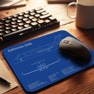 Gulfstream G500 - Airplane Blueprint Plans AD Mouse Pad