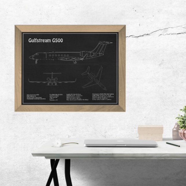 Gulfstream G500 - Airplane Blueprint Plans PD Photo Print (Creator Uploaded)