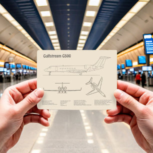 Gulfstream G500 - Airplane Blueprint Plans SD Postcard