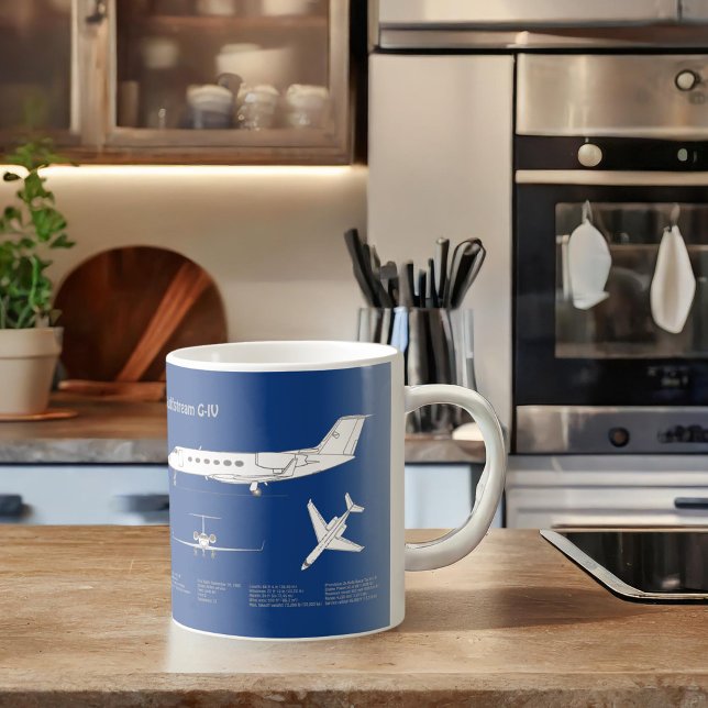 Gulfstream G-IV - Airplane Blueprint Plans ABD Coffee Mug (Creator Uploaded)