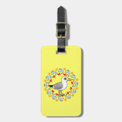 Herring Gull Circle of Love Small Luggage Tag with leather strap