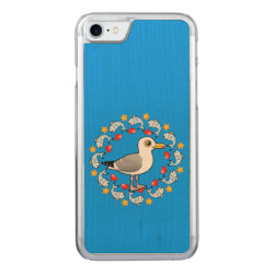 Herring Gull Circle of Love Carved Apple iPhone 7 Wood Case