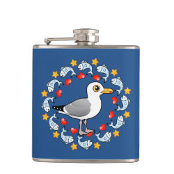 Herring Gull Circle of Love Vinyl Wrapped Flask, 6 oz.