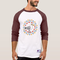 Herring Gull Circle of Love Men's Champion Raglan 3/4 Sleeve Shirt