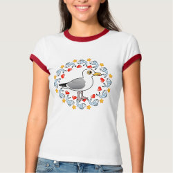 Herring Gull Circle of Love Ladies Ringer T-Shirt