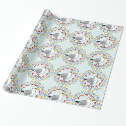 Herring Gull Circle of Love Glossy Wrapping Paper (15 foot roll)