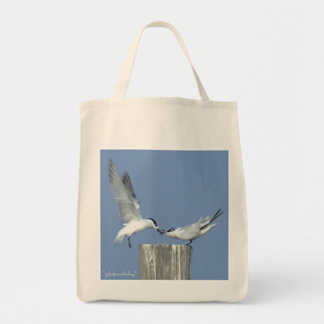 Gull Couple Earth friendly grocery tote Bag (Front)