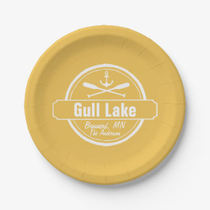Gull Lake Minnesota anchor, paddles town and name Paper Plates
