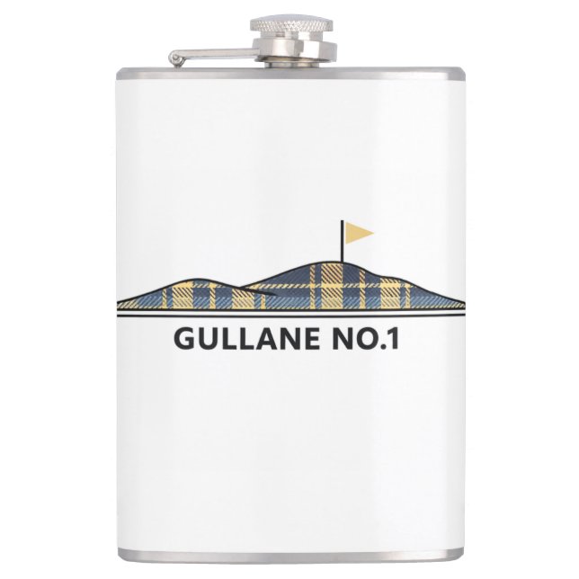 Gullane Golf Scottish Golfing Gift Tartan  Flask (Front)