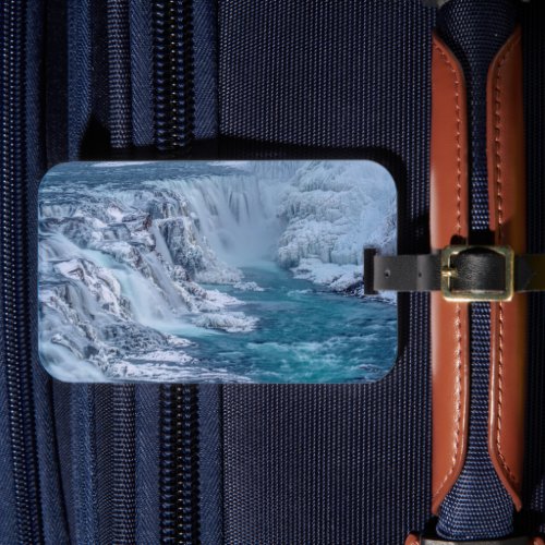 Gullfoss Falls Iceland Luggage Tag