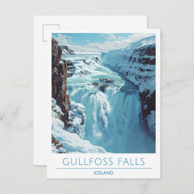 Gullfoss Falls Iceland Travel  Postcard (Front/Back)
