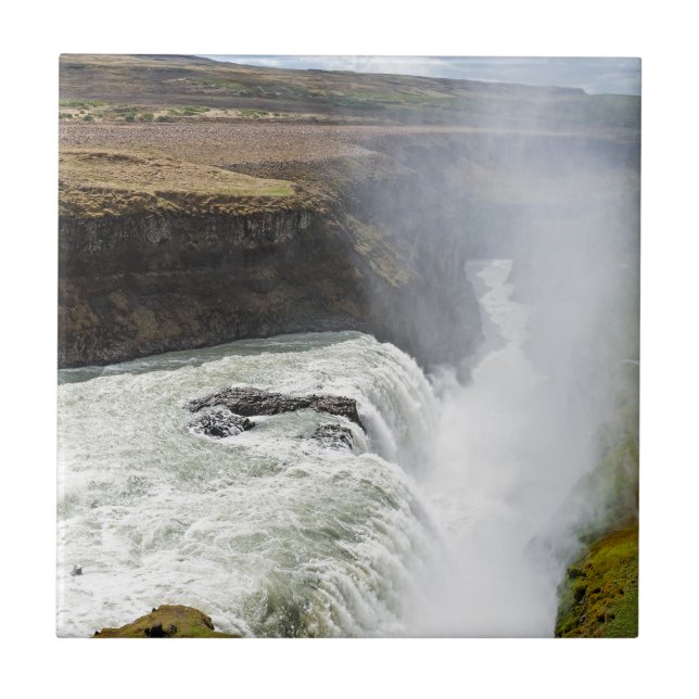 Gullfoss waterfall - Southwest Iceland Ceramic Tile (Front)