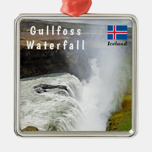 Gullfoss waterfall _ Southwest Iceland Metal Ornament