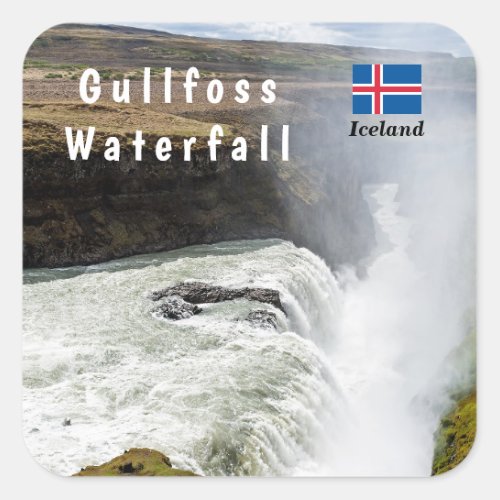 Gullfoss waterfall _ Southwest Iceland Square Sticker