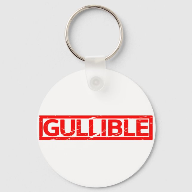 Gullible Stamp Keychain (Front)