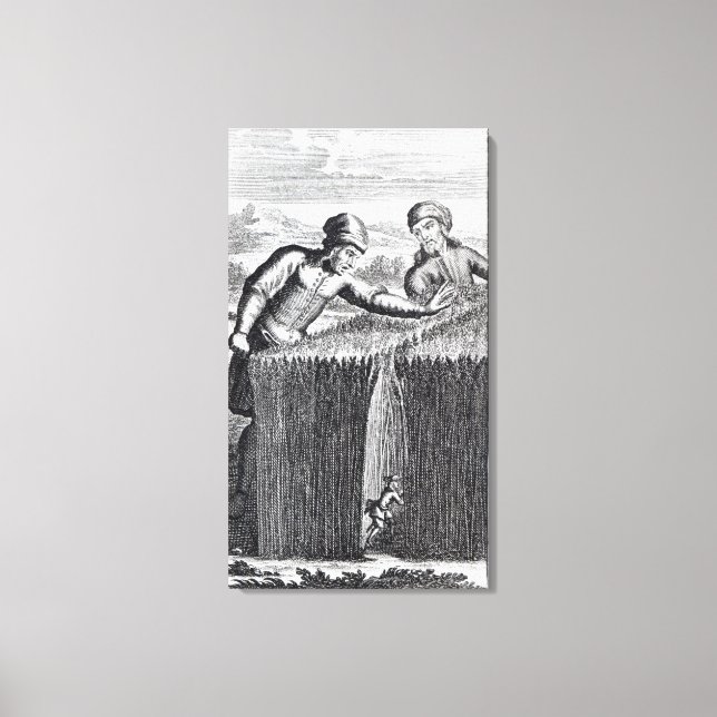 Gulliver is discovered by a farmer in canvas print (Front)