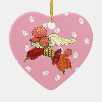 Gulliver's Angels Apricot Poodle Ceramic Heart Ceramic Ornament by edentities at Zazzle