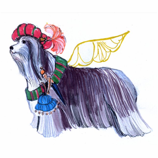 Gulliver's Angels Bearded Collie Statuette (Front)