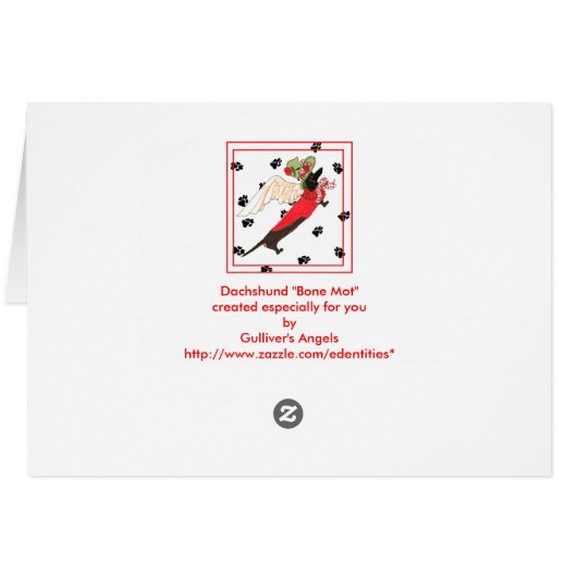 Gulliver's Angels Black Dachshund "Bone Mot" (Back Horizontal)