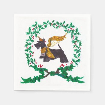 Gulliver's Angels Scottie Christmas Napkins by edentities at Zazzle