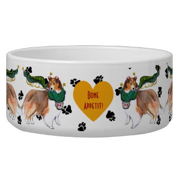 Gullivers Angels Sheltie Dog Bowl by edentities at Zazzle