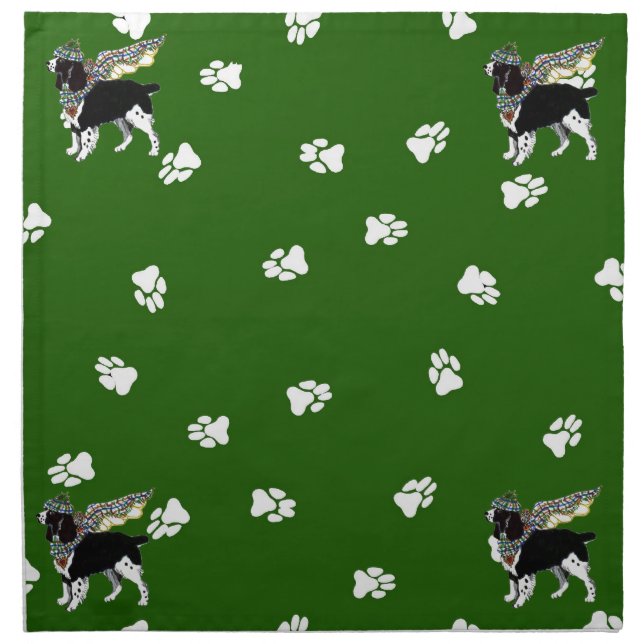 Gulliver's Angels Springer Spaniel Dinner Napkin (Front)